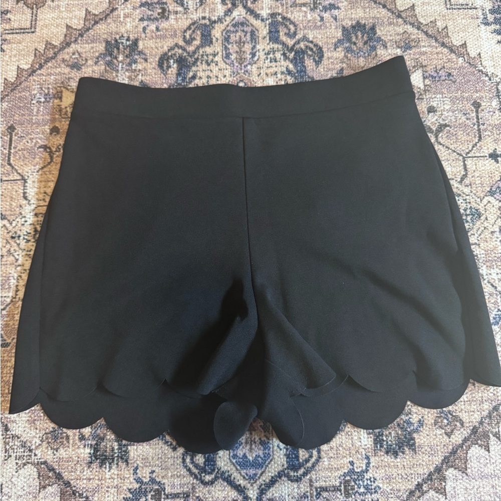 Express Black Scalloped High Waist Shorts